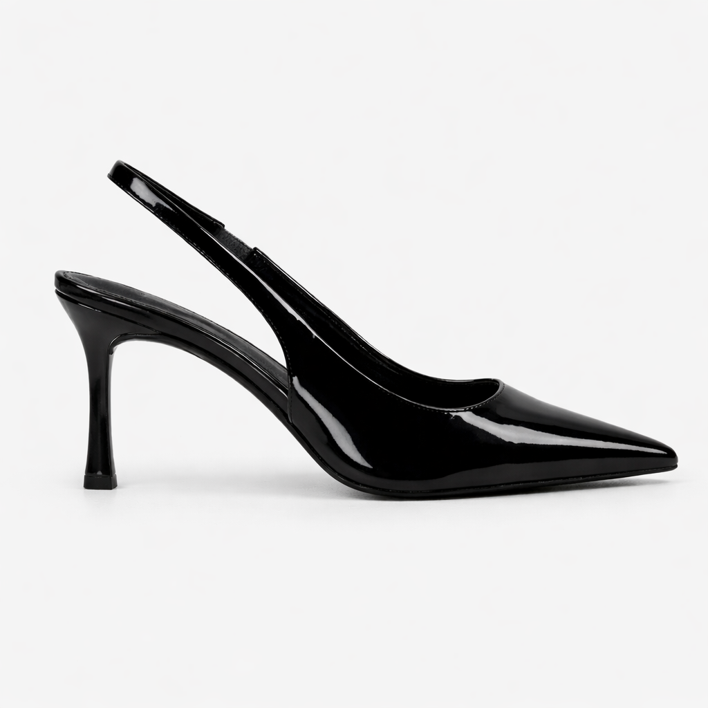 Escarpins Slingback Noirs Bout Pointu Femme | Élégance Intemporelle