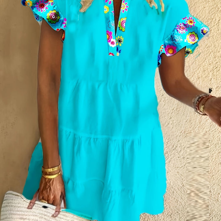 Danielle — Robe Femme Boho Bleue Pour Style Confirme