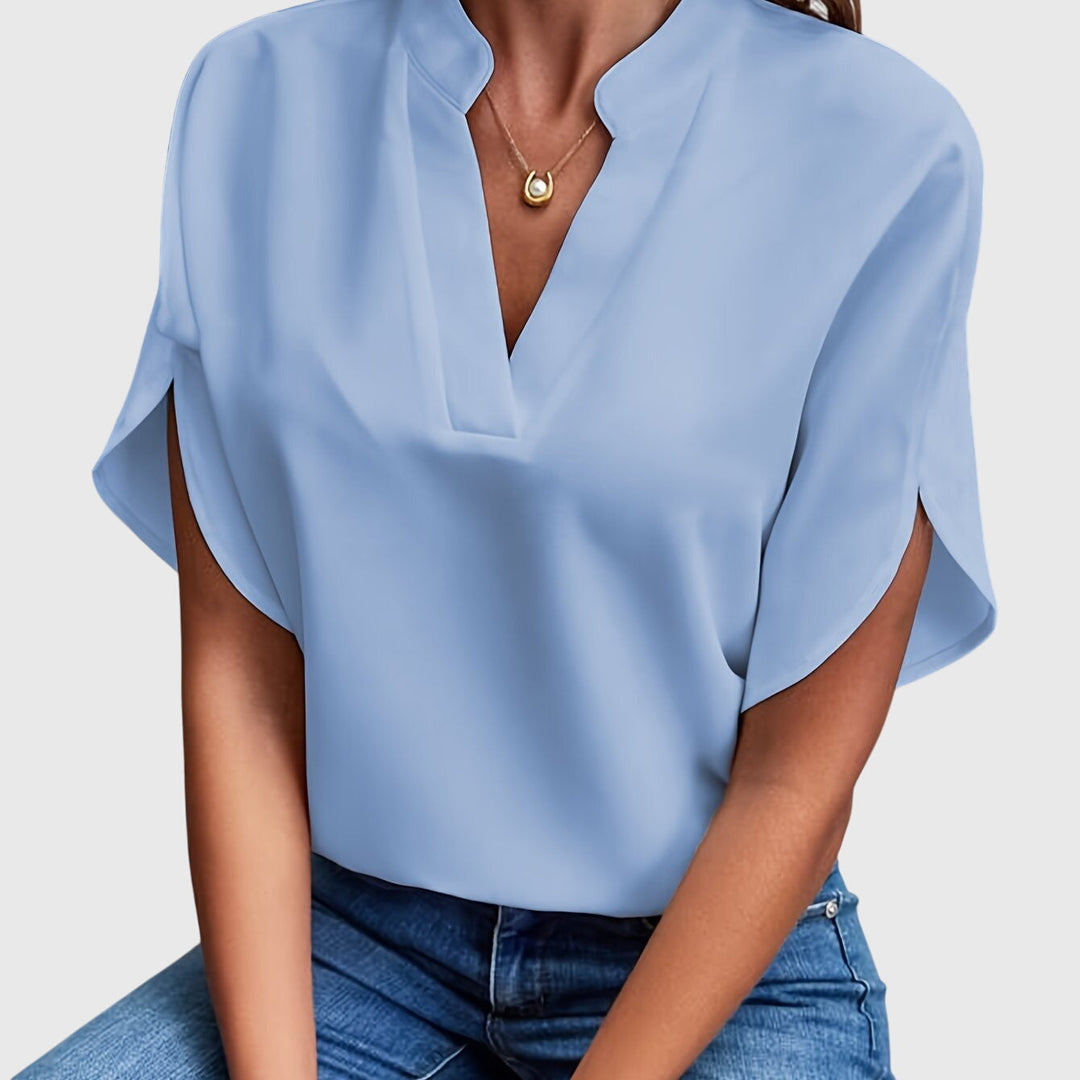 Kristie — Blouse Femme Elegante Jaune, Bleue Pour Style Confirme