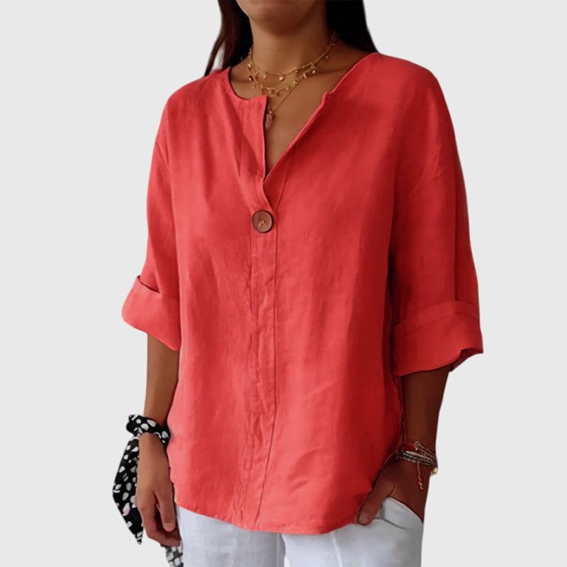 Valentina — Blouse Femme Elegante Verte Noire Bleue Pour Style Affiche