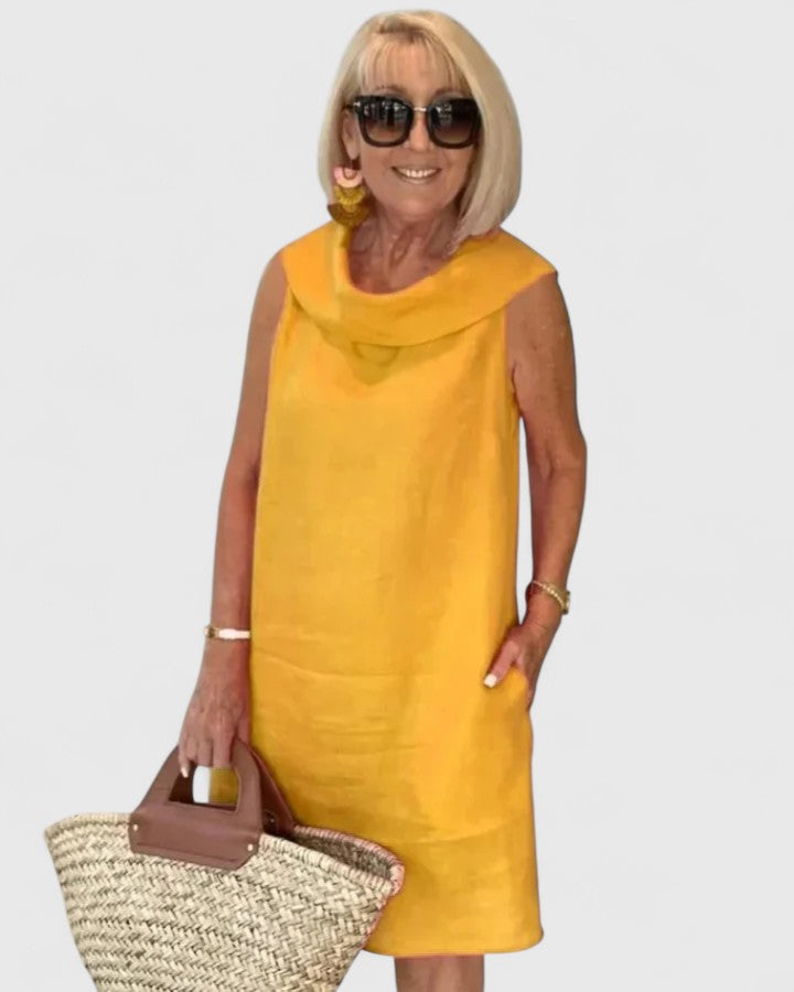 Kim — Robe Femme Élégante Rose Orange Bleue Jaune Tout en Couleurs
