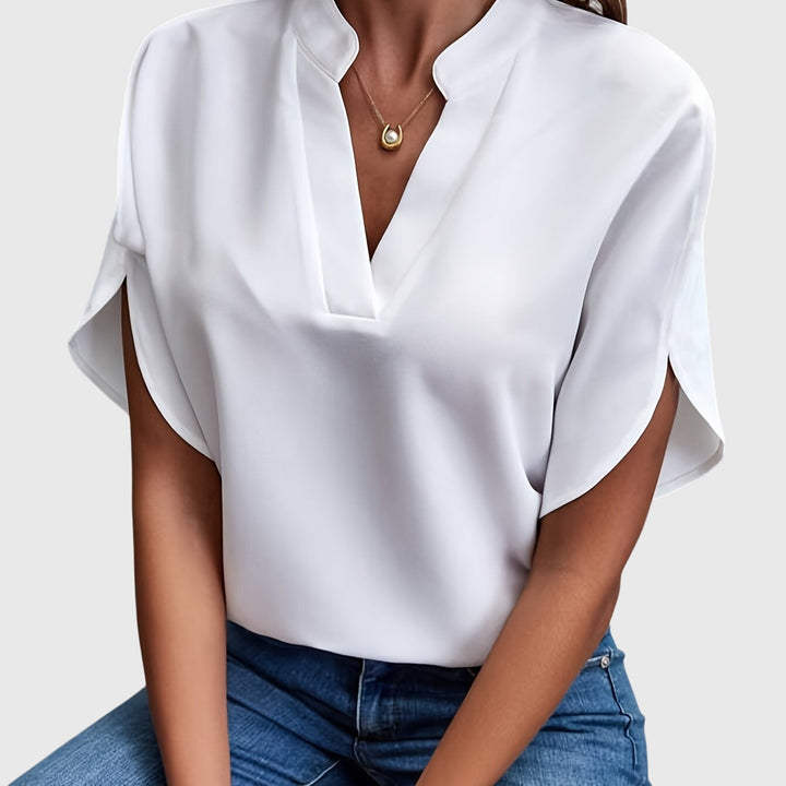 Kristie — Blouse Femme Elegante Jaune, Bleue Pour Style Confirme
