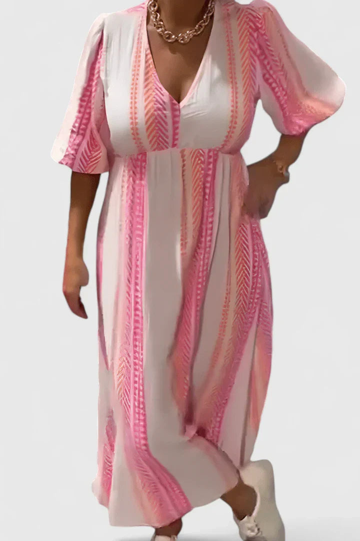 Hyssarah — Robe Femme Elegante Blanche, Verte, Rose Pour Style Confirme