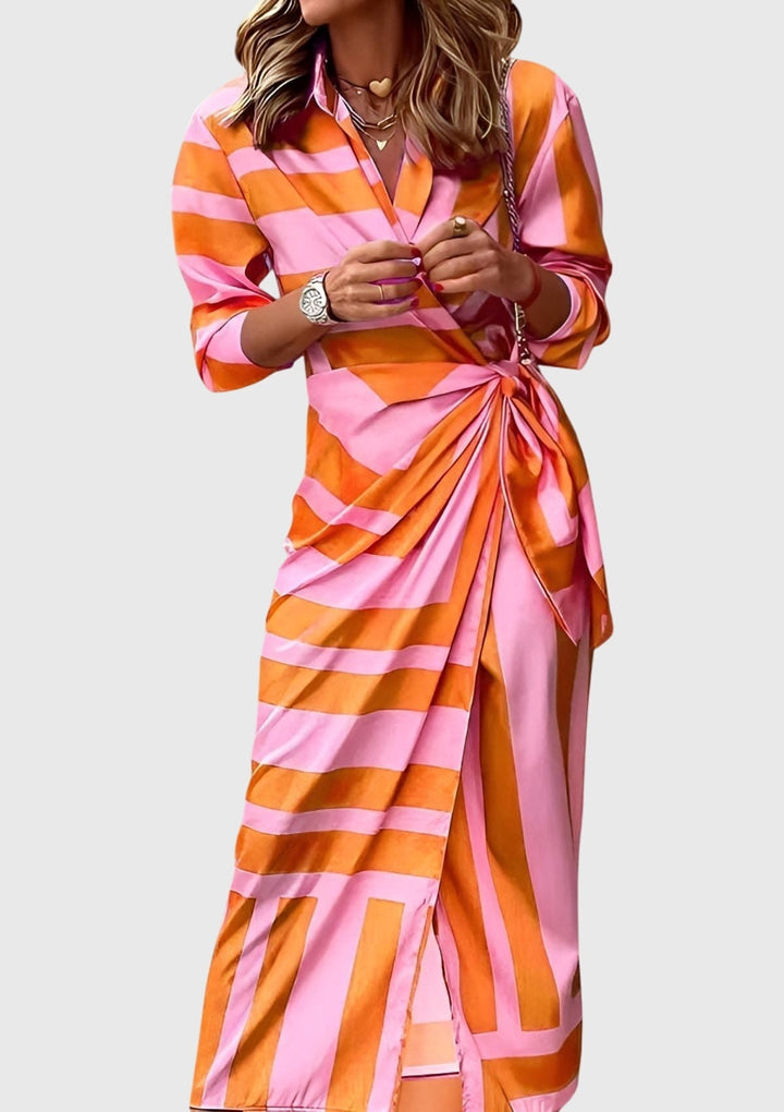 Everly — Robe Portefeuille Élégante Imprimée