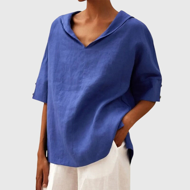 Ayla — Blouse Femme Elegante Kaki, Bleue Pour Style Confirme
