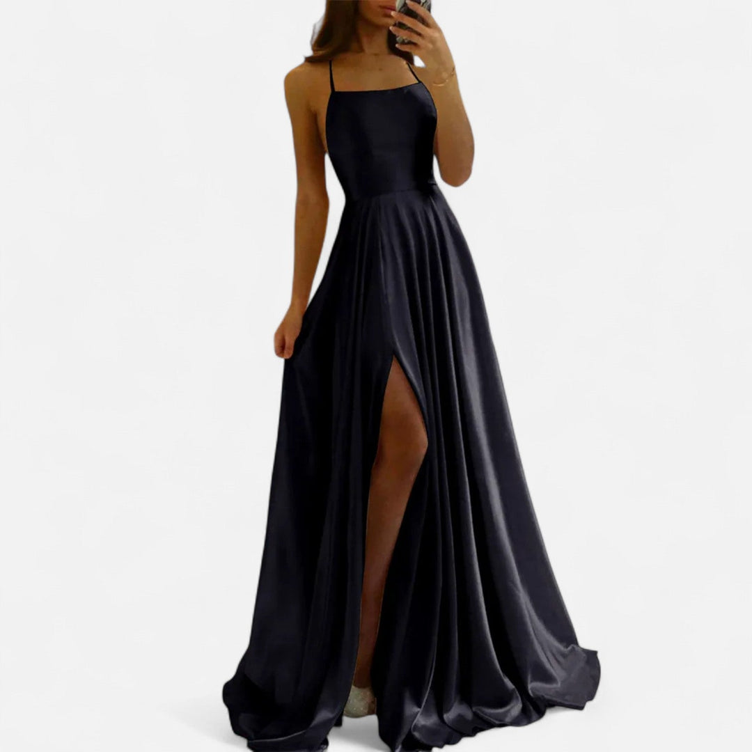 Margaret — Robe Femme Satin Noire, Navy, Bordeaux Pour Style Confirme