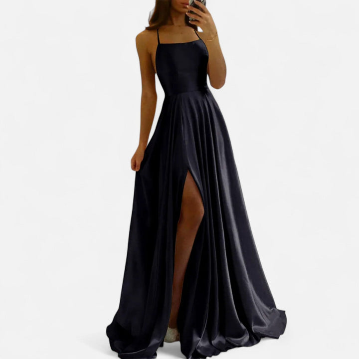 Margaret — Robe Femme Satin Noire, Navy, Bordeaux Pour Style Confirme