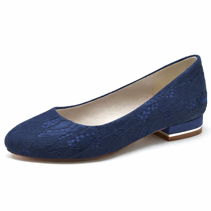 Chaussures Mariée Dentelle Blanche Femme | Bout Rond Plates Confortables