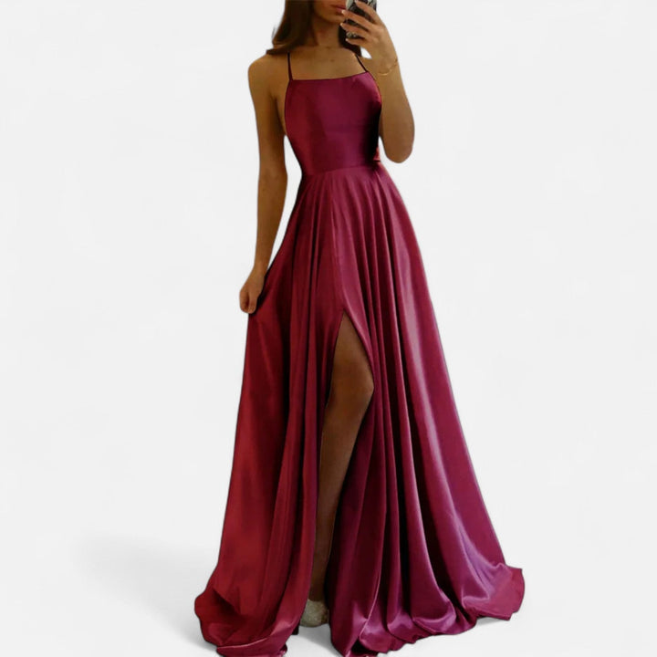 Margaret — Robe Femme Satin Noire, Navy, Bordeaux Pour Style Confirme