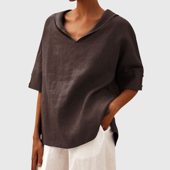 Joanna — Blouse Femme Elegante Kaki, Jaune Pour Style Confirme