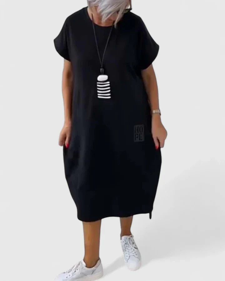 Thalyssiah — Robe Midi Femme Confortable Verte Noire Rose Bleue