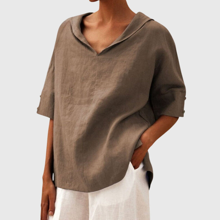 Joanna — Blouse Femme Elegante Kaki, Jaune Pour Style Confirme