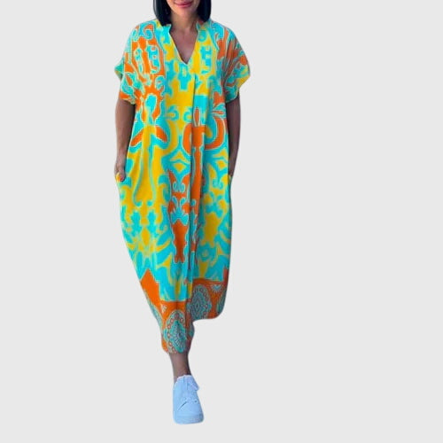 Ashley™ — Robe Femme Elegante Bleue, Verte, Azure Pour Style Confirme