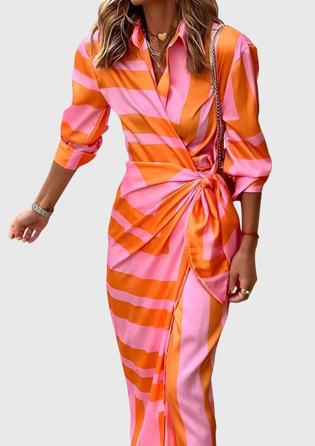 Everly — Robe Portefeuille Élégante Imprimée