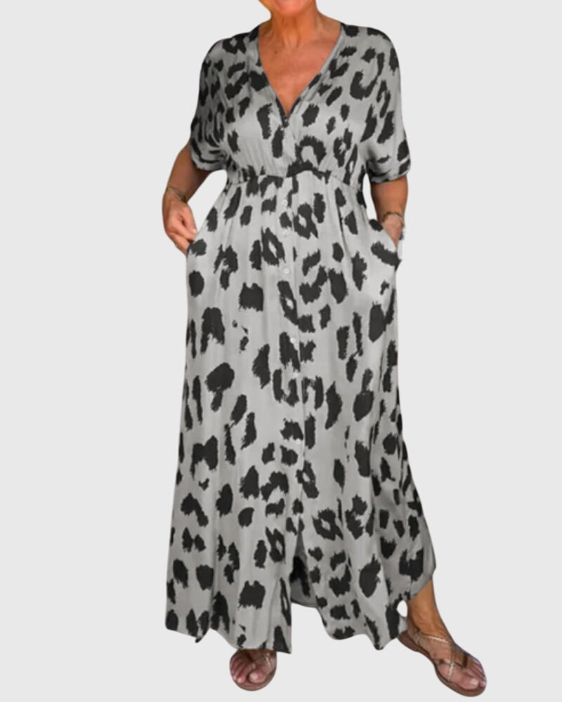Elizabeth — Robe Femme Elegante Grise, Kaki, Bleue Pour Style Confirme