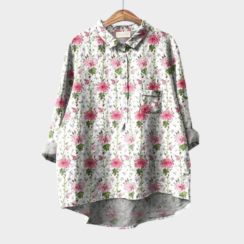 Mira — Blouse Femme Elegante Bleue, Blanche Pour Style Confirme