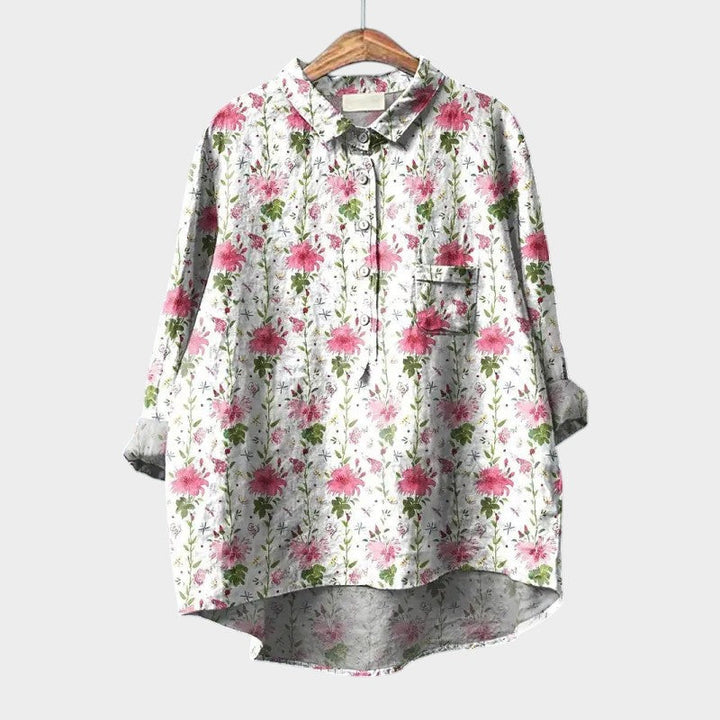 Mira — Blouse Femme Elegante Bleue, Blanche Pour Style Confirme