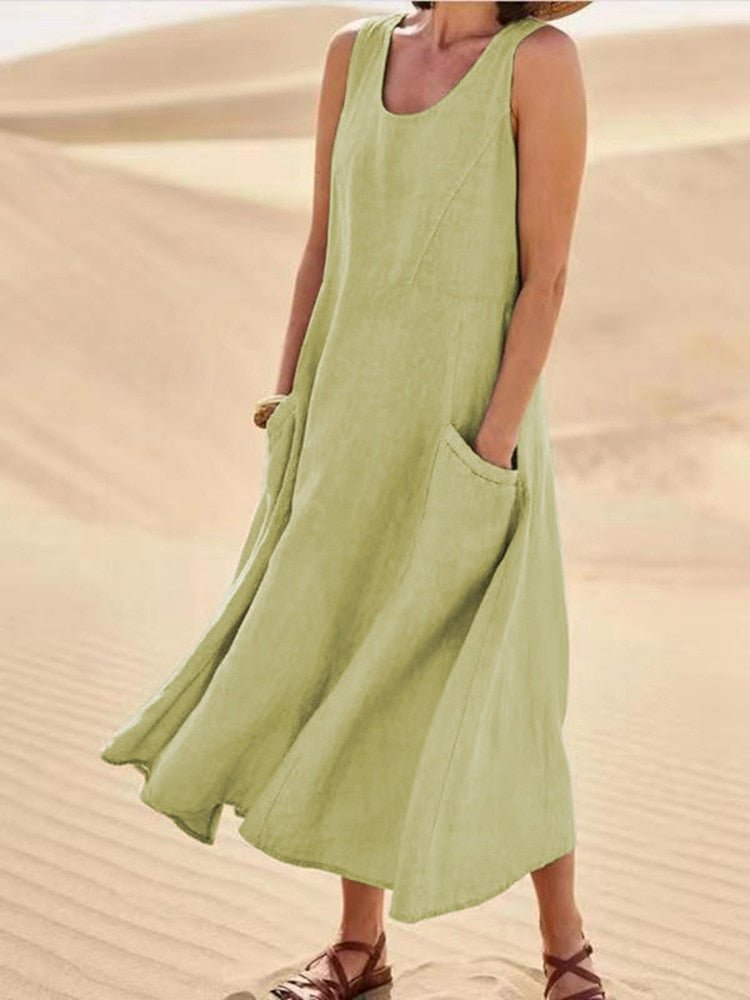 Zoe — Robe Femme Elegante Bleu Ciel, Orange, Light Green Pour Style Confirme