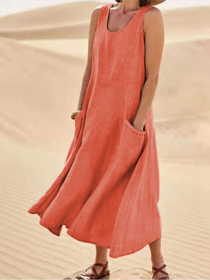 Zoe — Robe Femme Elegante Bleu Ciel, Orange, Light Green Pour Style Confirme