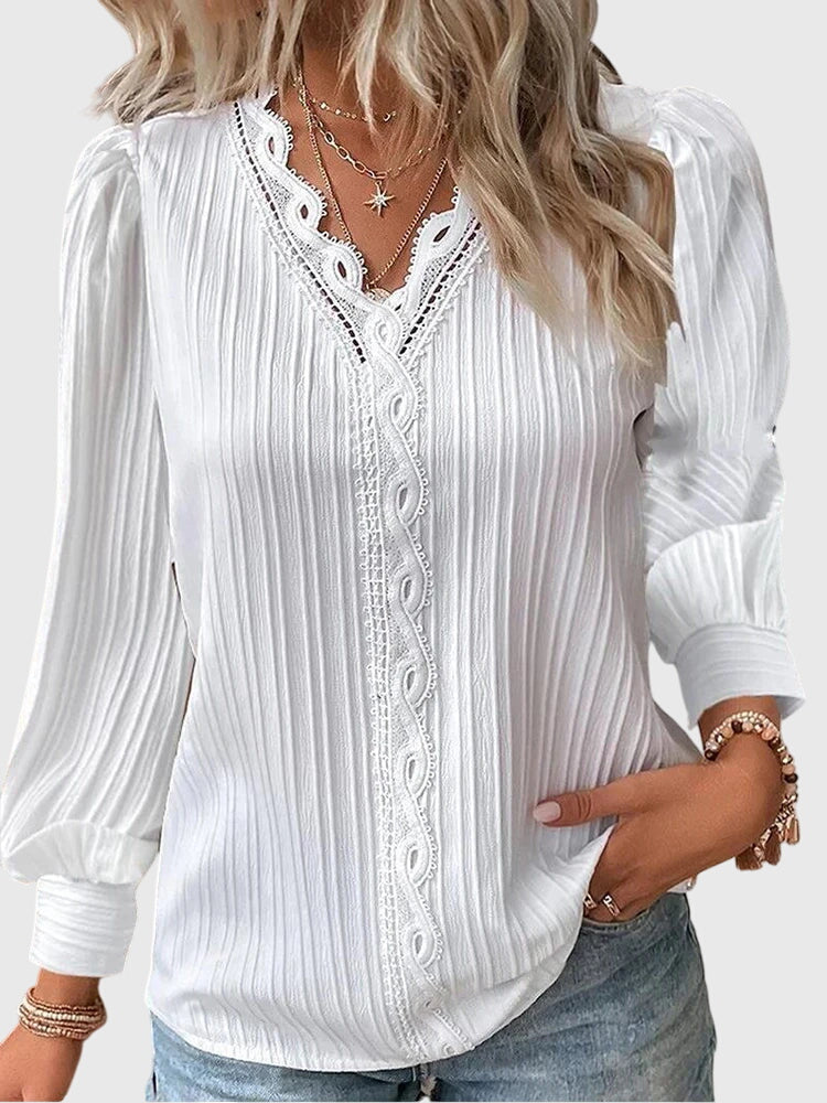Andrea — Blouse Femme Elegant Pullover Verte Bleue Noire Pour Confort Chic