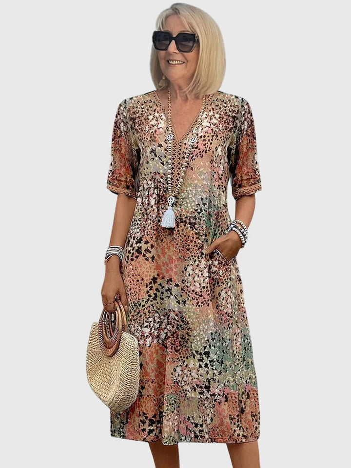 Bella — Robe Midi Florale Élégante