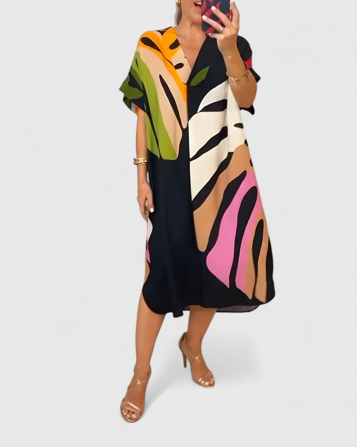 Cymarie — Robe Femme Confortable Beige Noire Violette Pour Equilibre et Style