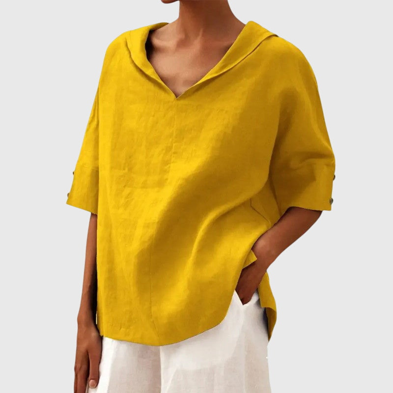 Ayla — Blouse Femme Elegante Jaune, Blanche Pour Style Confirme