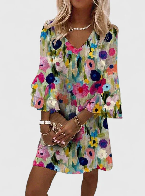 Elviera — Robe Mini Florale Élégante