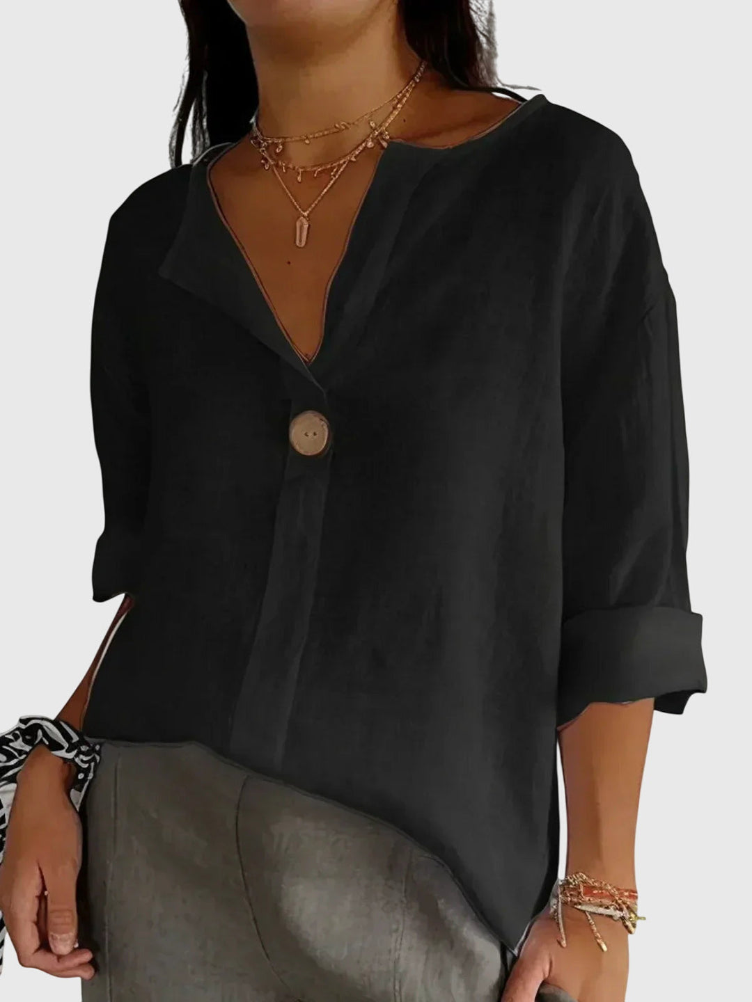 Gemma — Blouse Femme Elegante Bleu Marine, Blanche Pour Style Confirme