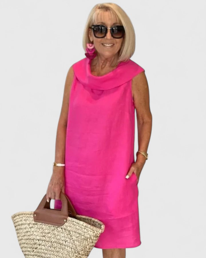 Kim — Robe Femme Élégante Rose Orange Bleue Jaune Tout en Couleurs