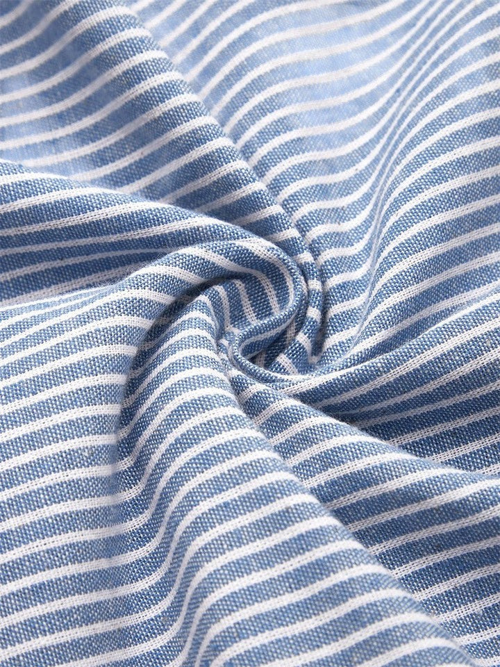 Felyzette — Robe Midi Femme Confortable Bleue Grise Pour Chaque Jour