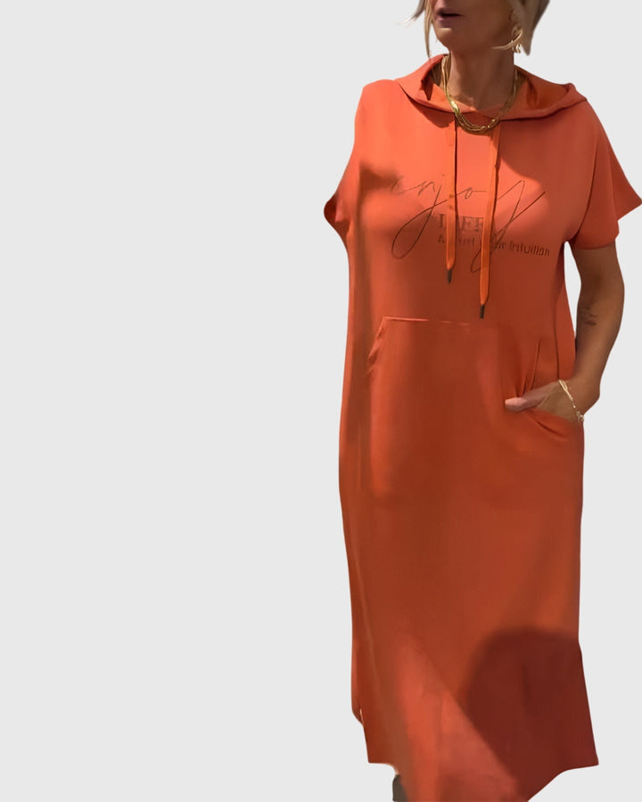 Marlowe — Robe Femme Elegante Noire, Beige, Orange Pour Style Confirme