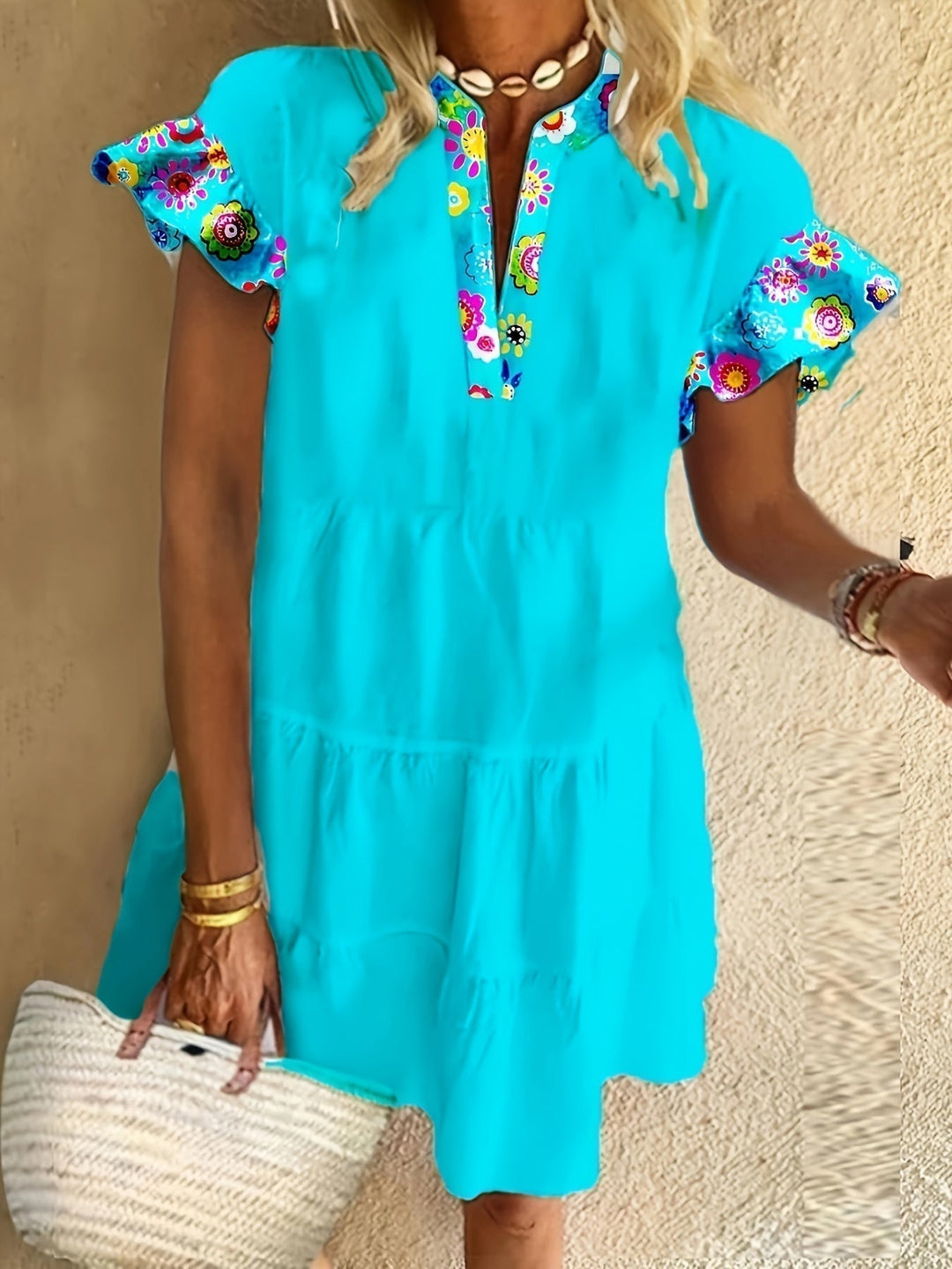 Danielle — Robe Femme Boho Bleue Pour Style Confirme