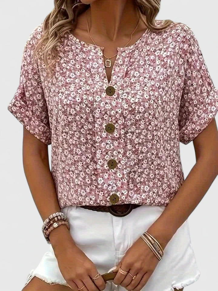 Faylora — Blouse Femme Confortable Rose, Bleue Pour Style Confirme