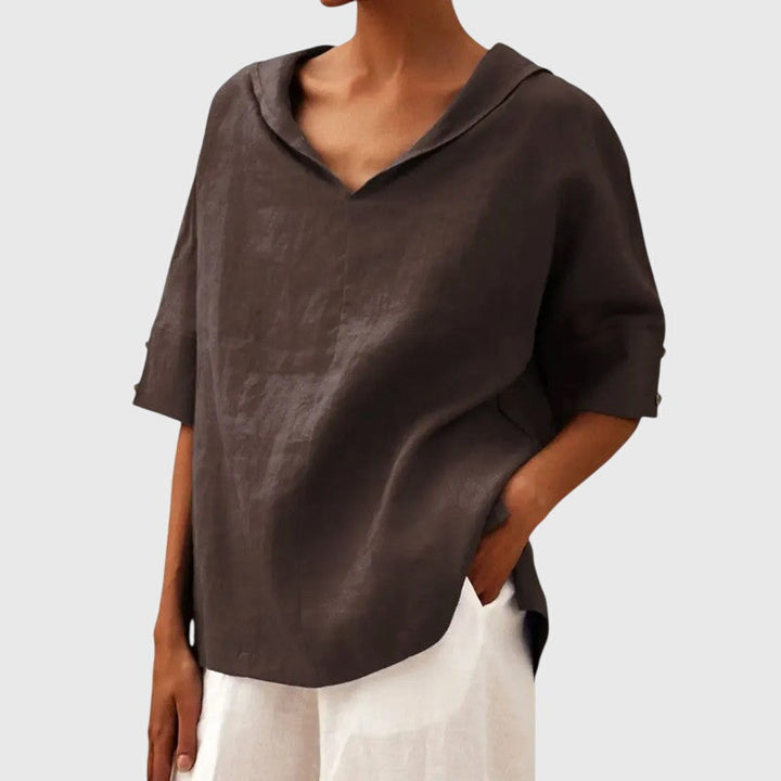 Ayla — Blouse Femme Elegante Kaki, Bleue Pour Style Confirme