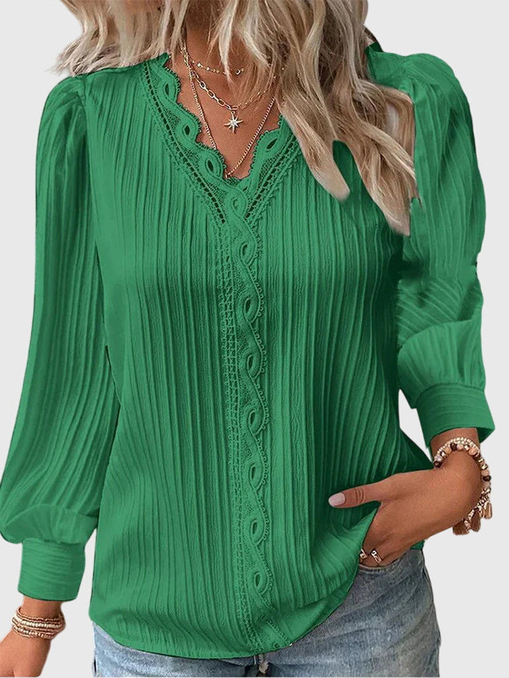 Andrea — Blouse Femme Elegant Pullover Verte Bleue Noire Pour Confort Chic