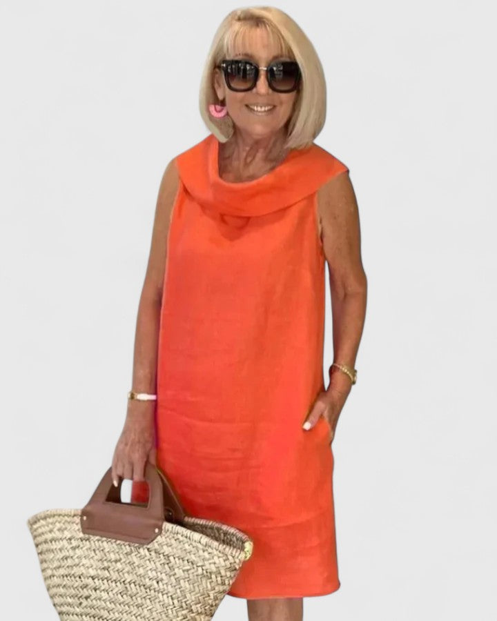 Kim — Robe Femme Élégante Rose Orange Bleue Jaune Tout en Couleurs