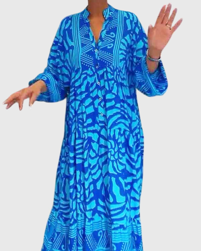 Mckinley — Robe Maxi Femme Imprimee Elegante Verte Orange Rose Bleue