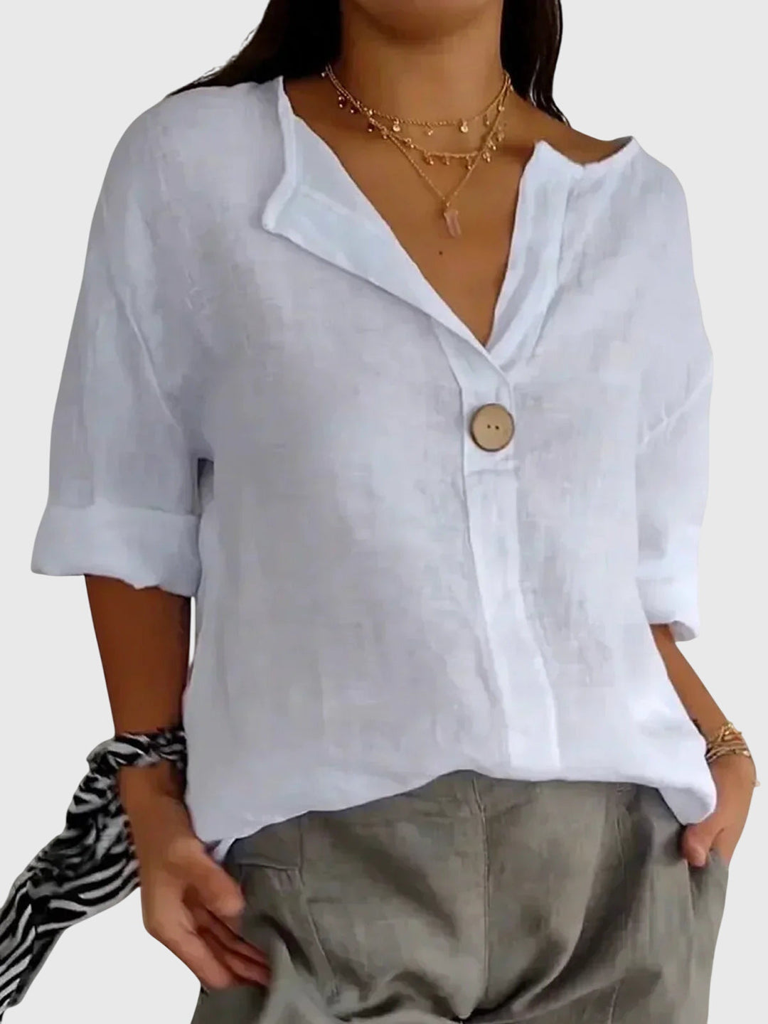 Gemma — Blouse Femme Elegante Bleu Marine, Blanche Pour Style Confirme