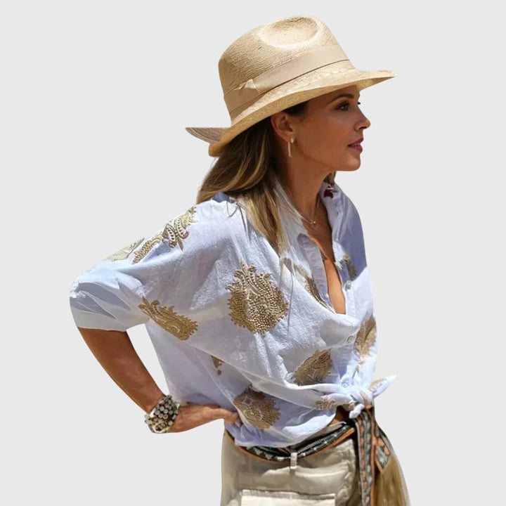 Josie — Blouse Femme Legere Chic Rouge Rose Bleue Pour Style Vif