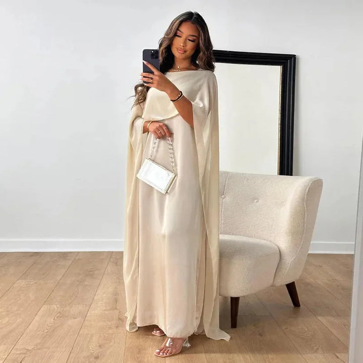 Lily — Robe Maxi Cape Mariage Invitee Blanche Violette Noire Rose