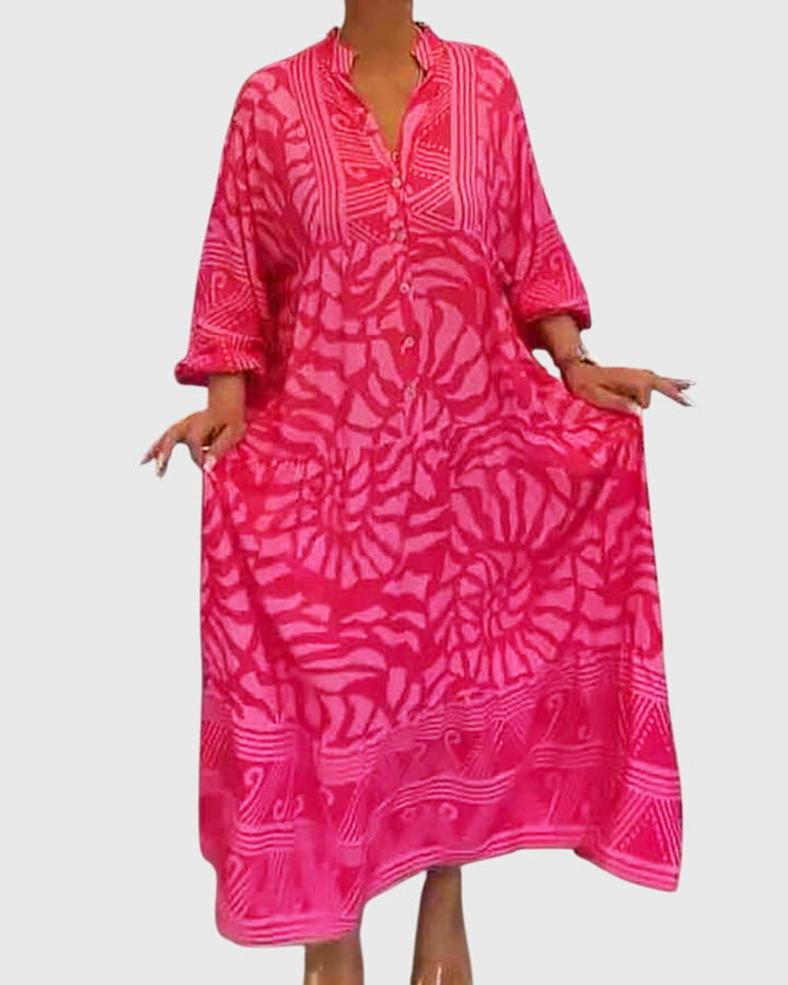 Mckinley — Robe Maxi Femme Imprimee Elegante Verte Orange Rose Bleue