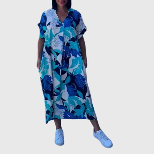 Ashley™ — Robe Femme Elegante Bleue, Verte, Azure Pour Style Confirme
