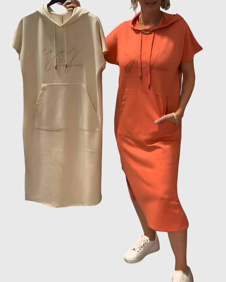 Marlowe — Robe Femme Elegante Noire, Beige, Orange Pour Style Confirme