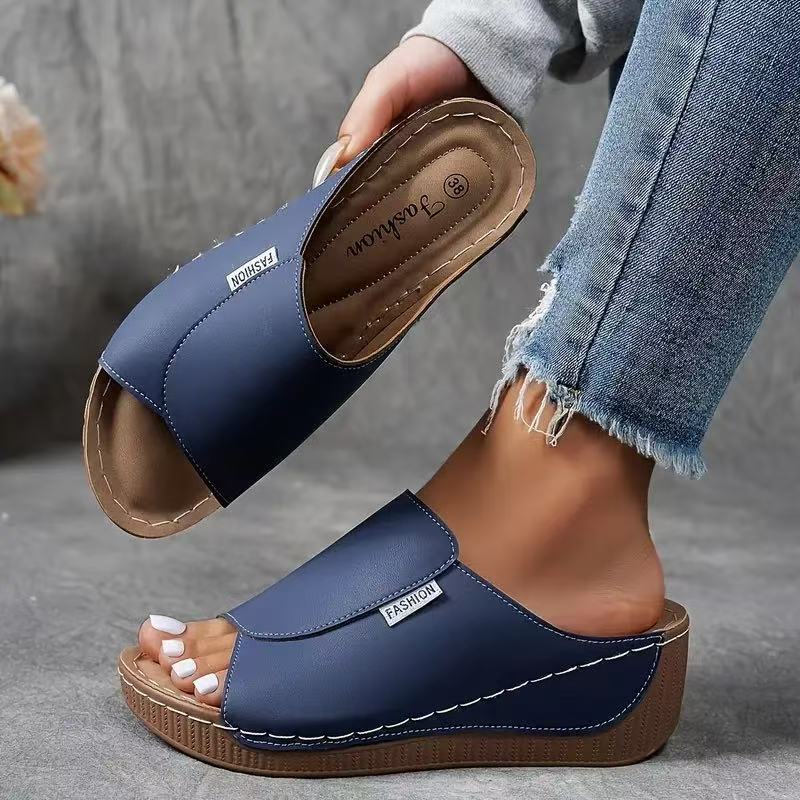 Francesca | Sandales Slides Compensées Femme | Confort Été