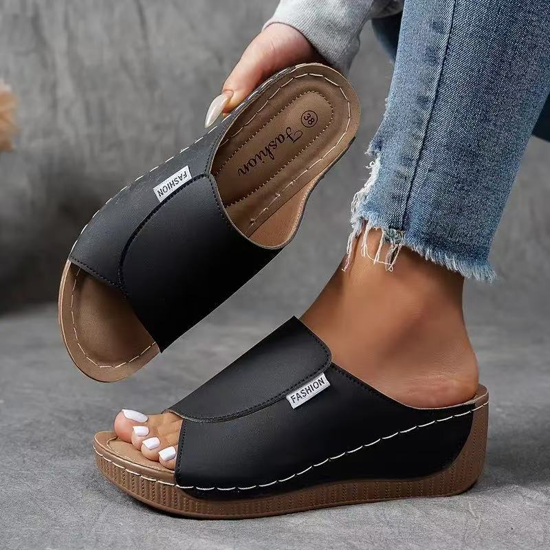 Francesca | Sandales Slides Compensées Femme | Confort Été