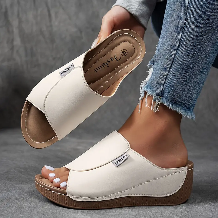 Francesca | Sandales Slides Compensées Femme | Confort Été
