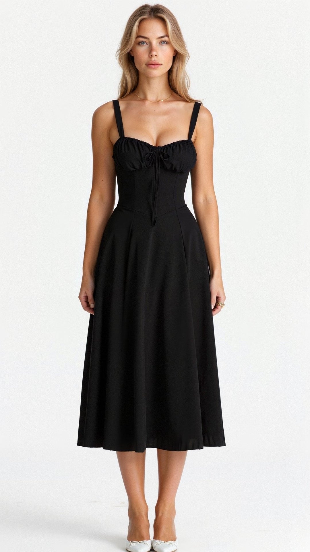 Amelia — Robe Femme Lin Noire, Jaune, Light Yellow Pour Style Confirme