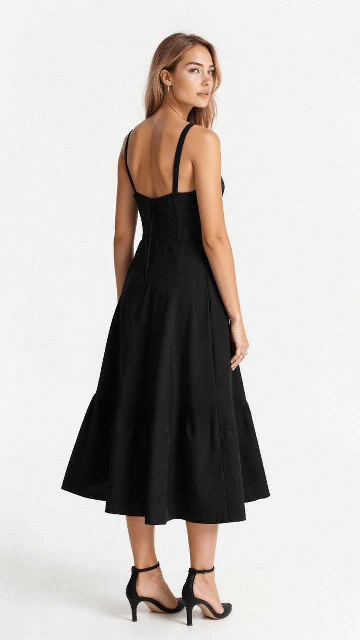 Amelia — Robe Femme Lin Noire, Jaune, Light Yellow Pour Style Confirme
