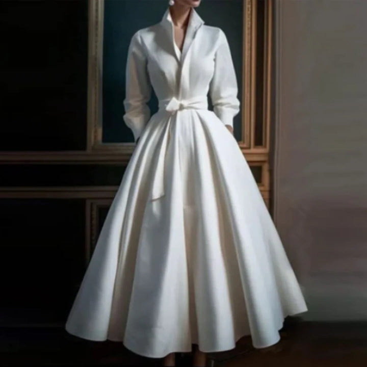 Isabella — Robe Femme Lin Blanche Pour Style Confirme